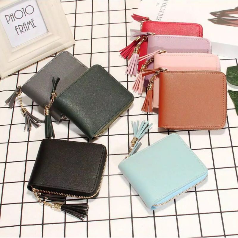 Dompet Lipat Wanita Import Bahan PU Leather Kekinian Terlaris