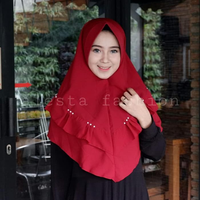 Jilbab Khimar, Jilbab Kimar PAKAIAN MUSLIM JILBAB MEYSHA/HIJAB 2 LAYER MUTIARA/HIJAB MURAH/REMPEL