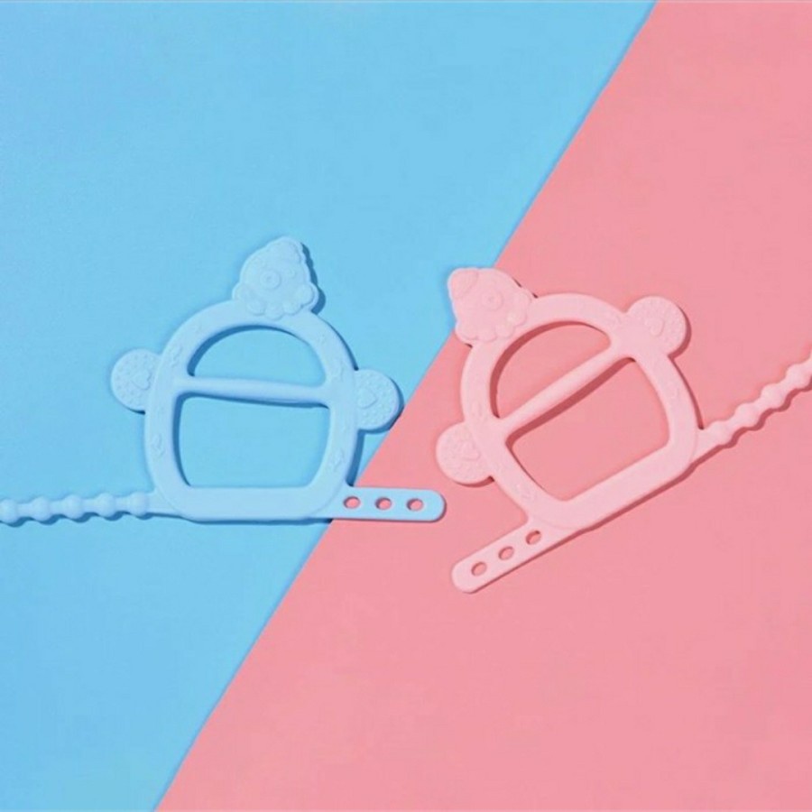 Mainan Gigit Anak Silicon Lembut Aman Modal Gelang Teether White_Cell