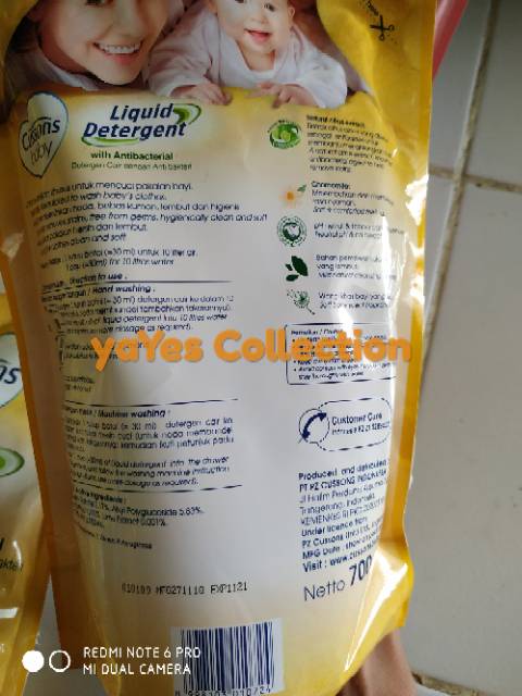 liquid detergent cussons baby deterjen bayi detergen cair 700ml anti bakteri cuson cuci baju pakaian