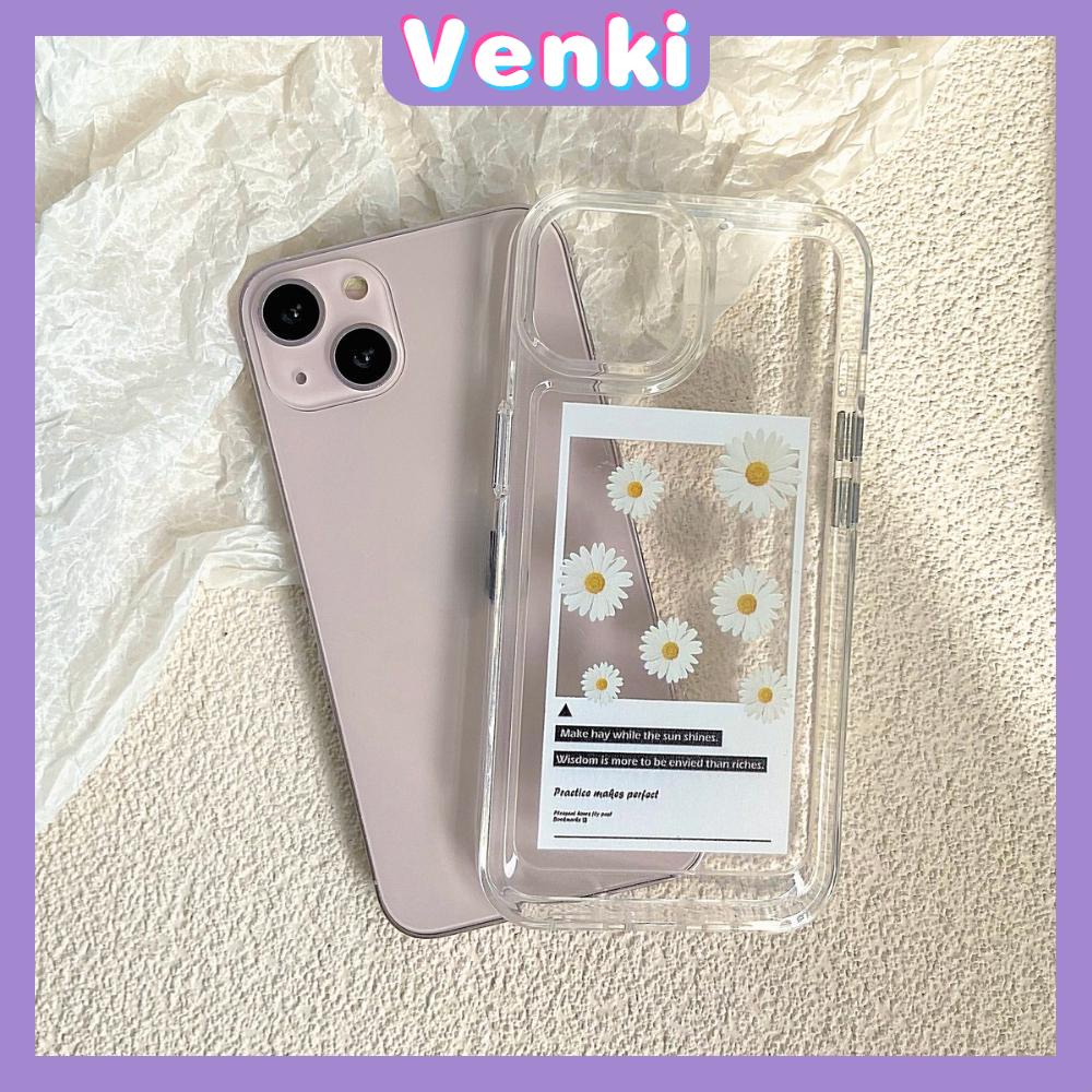 iPhone Case Silicone Soft Case Clear Case Shockproof Camera Protection Metal Button Daisy Flower Compatible For iPhone 11 iPhone 13 Pro Max iPhone 12 Pro Max iPhone 7 Plus  xr