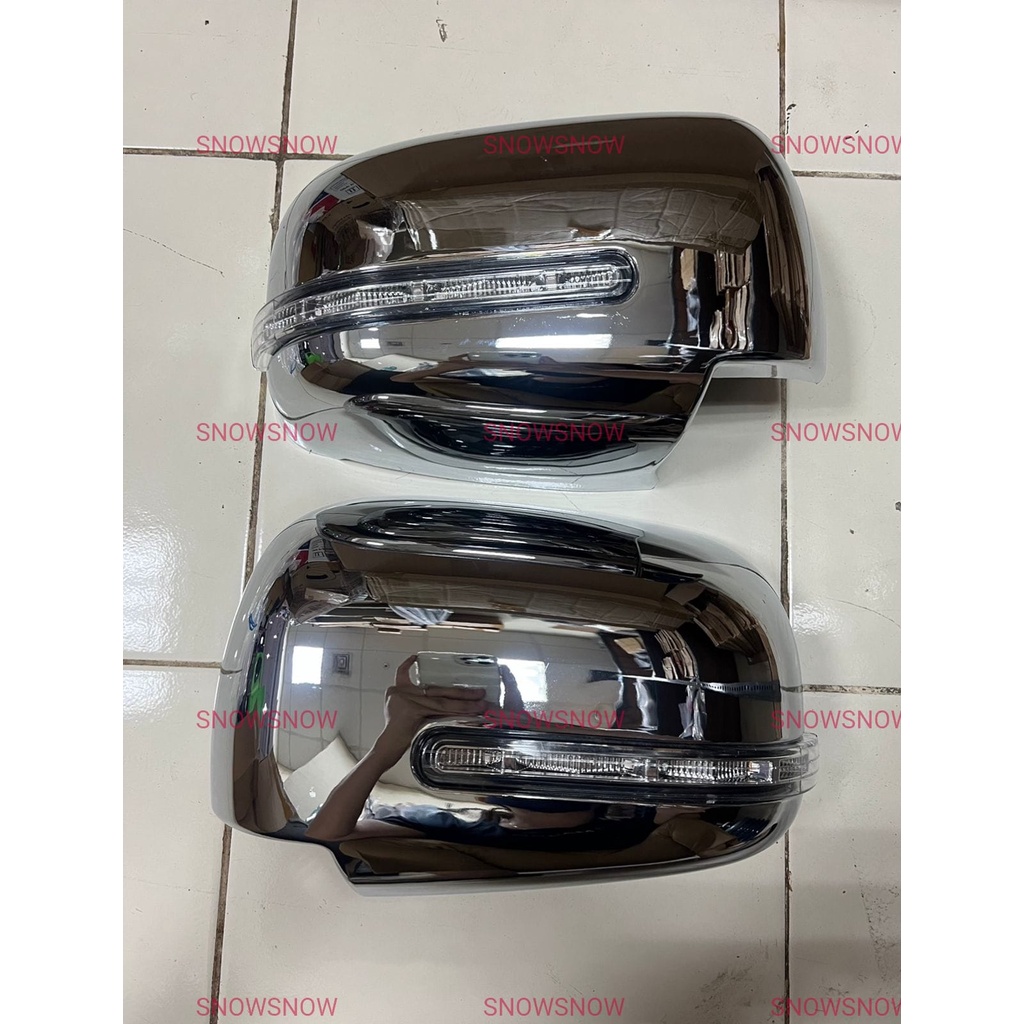 Cover Spion Lampu Pajero Triton 2009 2012 2015 LED Chrome