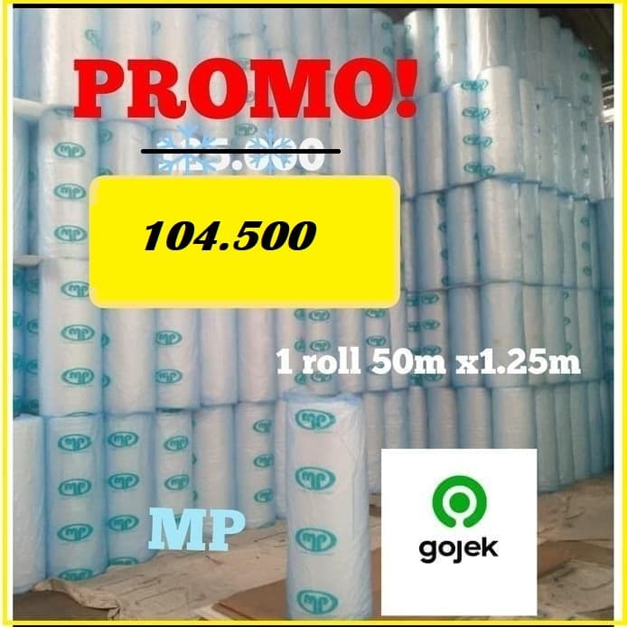 

Bubble Wrap MP Bening Mulia Pack 50M x 125cm Bubblewrap Bandung Tebal
