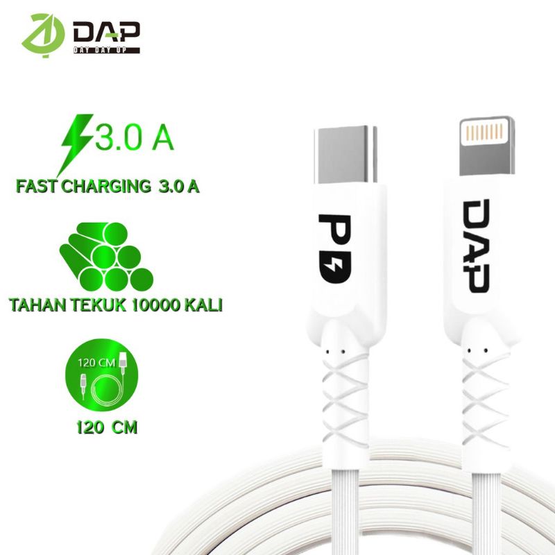 DAP KABEL USB C TO LIGHTNING KABEL DATA FAST CHARGING 3A ORIGINAL DAP