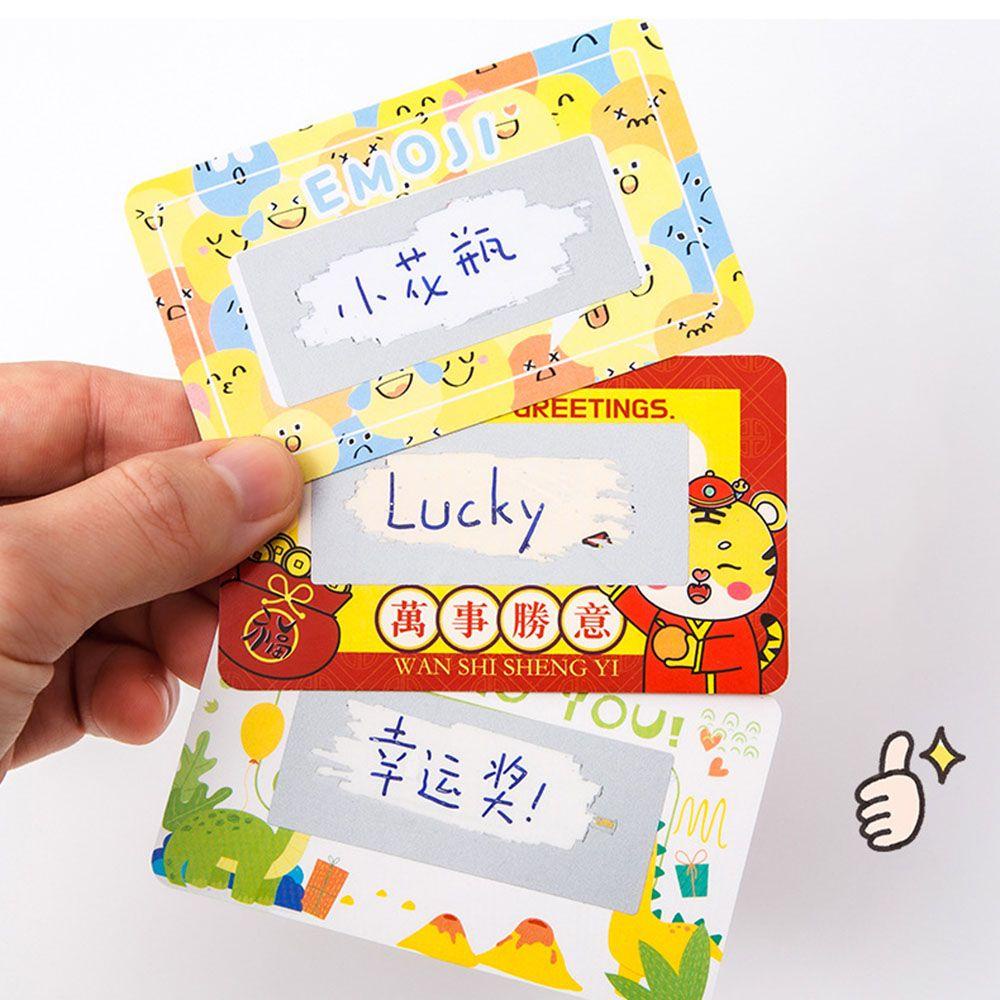 Solighter 20pcs Reward Scratch Card DIY Alat Belajar Dini Postcard Greeting Coating Sticker Self-adhesive Birthday Card