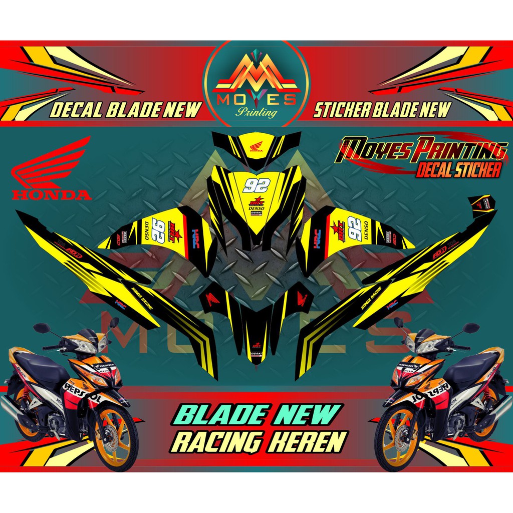 Decal Sticker Full Body Honda Blade New 110 Sticker Motor Blade 125 FI Gambar Racing Keren Shopee Indonesia