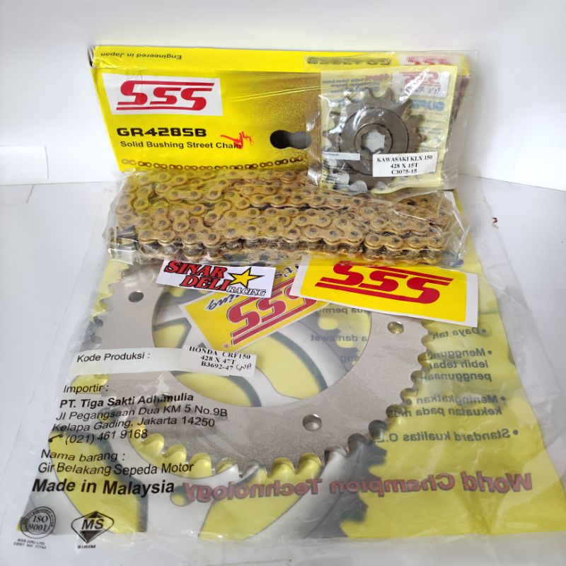 GEAR SET 428 SSS MOTOR KLX 150