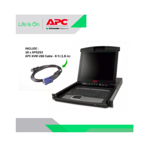 AP5816 APC Rack LCD Console with Integrated 16 Port Analog KVM Switch