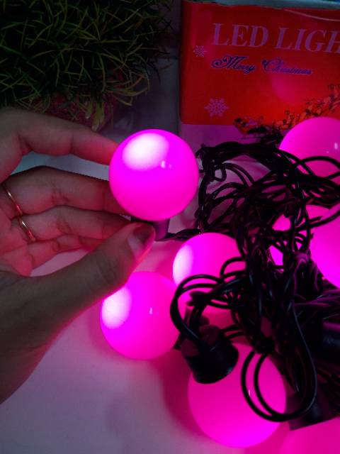 DEKORASI NATAL LAMPU LED BULAT PINK WARNA WARNI HIASAN POHON NATAL CHRISTMAS ACC