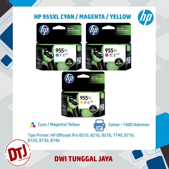 Tinta HP 955XL Cyan / Magenta / Yellow Original