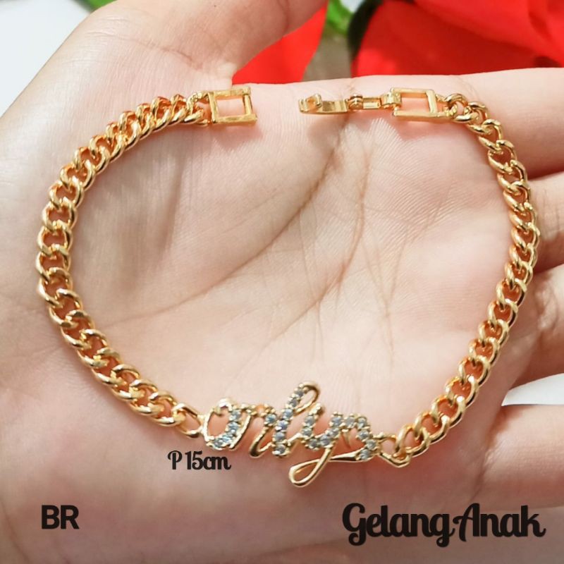 Gelang Anak Rantai Mata Varian motif Perhiasan Anak Gold (COD)