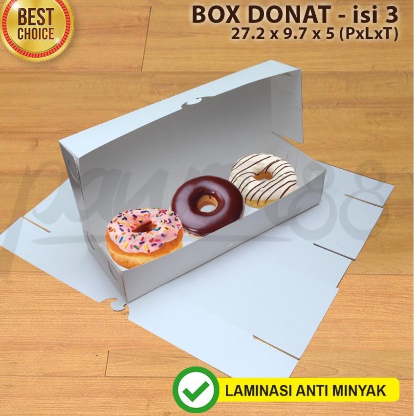 

Berkualitas Kotak Donat - Box Donat - Dus Donat PUTIH - isi 3 - 30 Pcs