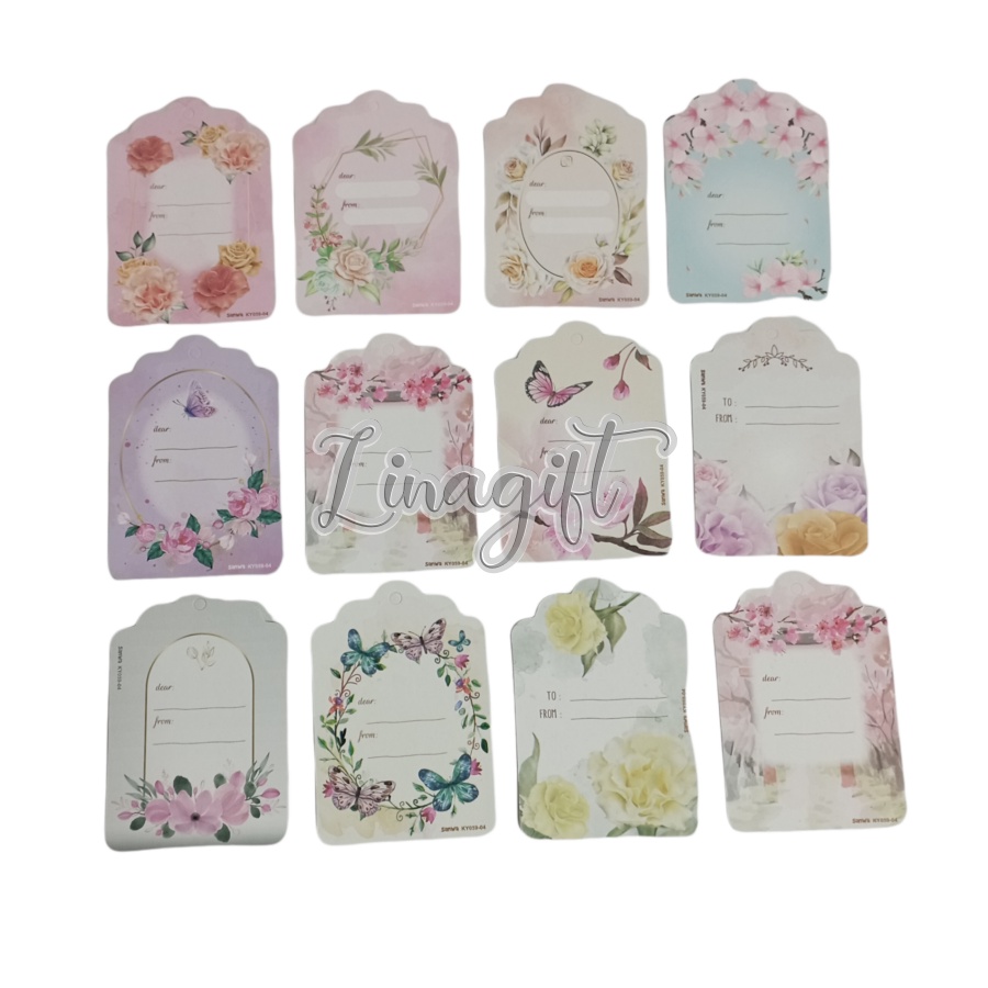 ( Lsn 12 Pc ) SANWA GIFT CARD - HANG TAG - BABY FLOWER HAPPY BIRTHDAY IDUL FITRI - GIFT TAG SANSAN WAWA / KARTU UCAPAN - GREETING CARD  / GIFT TAG HAMPERS PARCEL KARTU UCAPAN ULANG TAHUN FLORIST NEWBORN HBD LAHIR