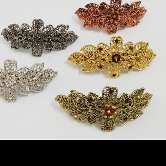 ➹ JEPIT BELAKANG OTOMATIS OTOMAT JILBAB HIJAB KERUDUNG MOTIF BUNGA ♩