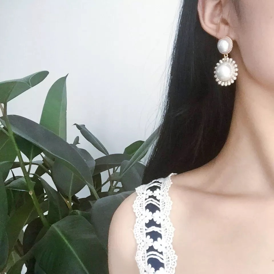 Anting Mutiara Gaya Retro Korea