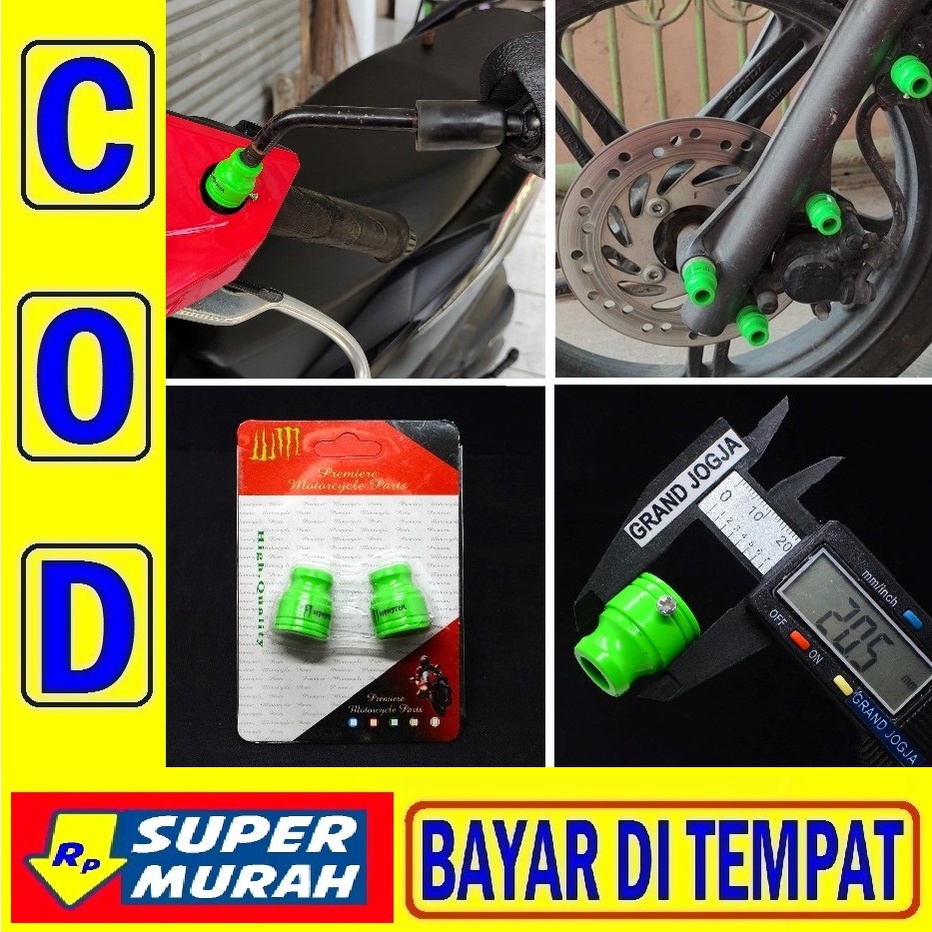 35E MONEL SPION HIJAU SET Monster Hijau Set 2pcs Monel Spion Universal Tutup Baut Variasi Penutup Ba