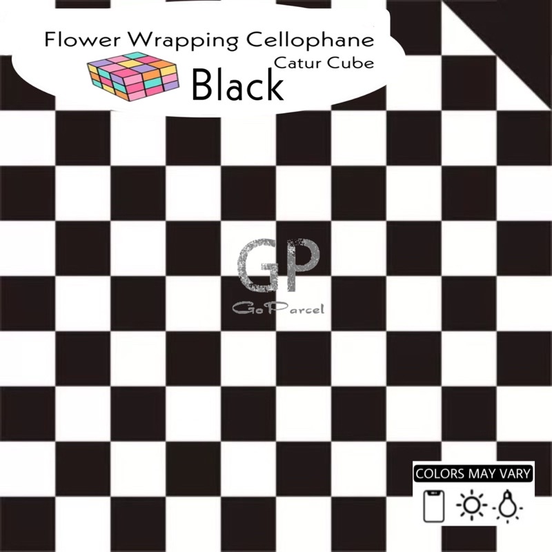 ( 5 Lembar ) CATUR CUBE COLOR - FLOWER WRAPPING PAPER KOREAN PLASTIC CELLOPHANE KERTAS BUNGA BUKET FLORIST