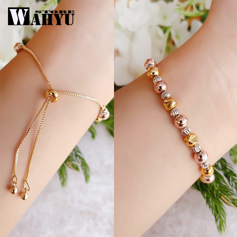 Gelang Serut Titanium Anti Karat / Gelang Tangan Serut Xuping Asli Anti Karat Lapis Emas 24k Gold Ti
