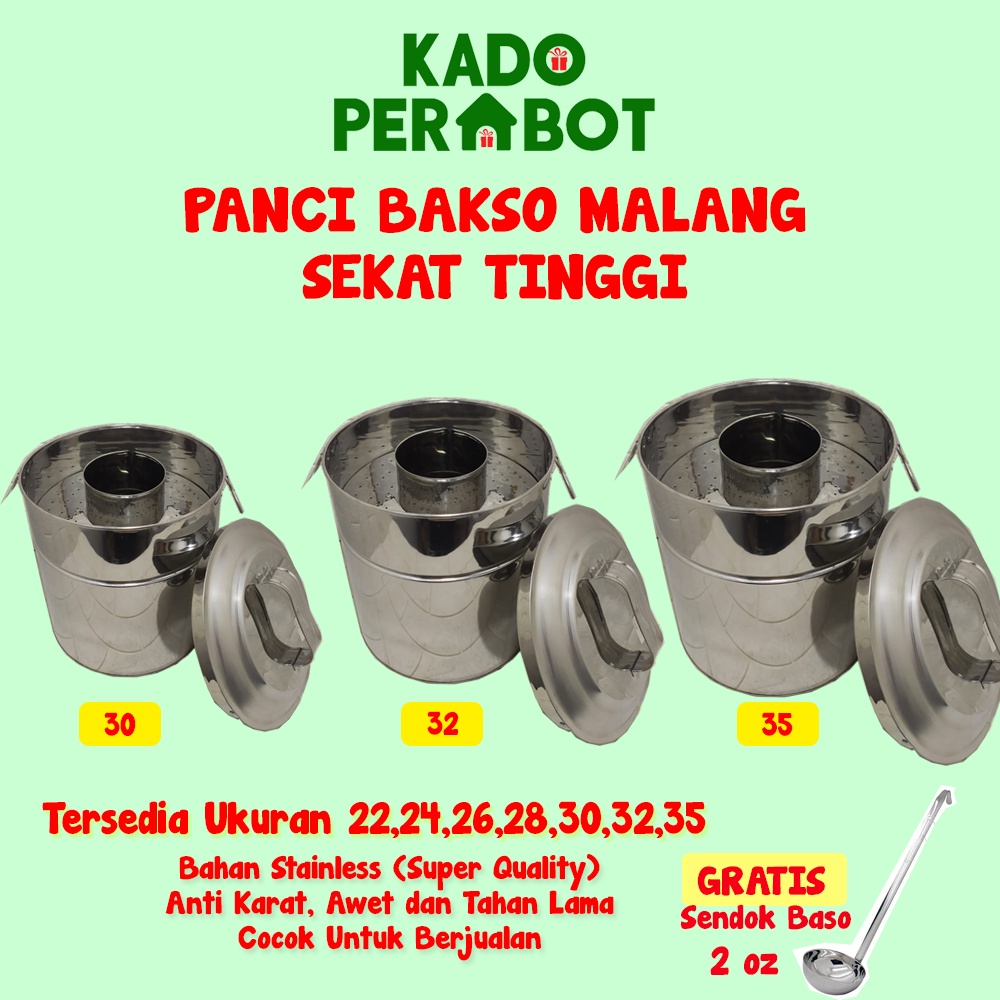 Panci bakso malang 22- panci jualan bakso - tong bakso malang tinggi - GOJEK GRAB ONLY