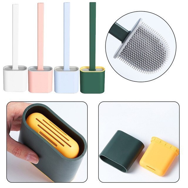 Sikat WC Silicone Wadah Sikat Kloset Silikon Brush