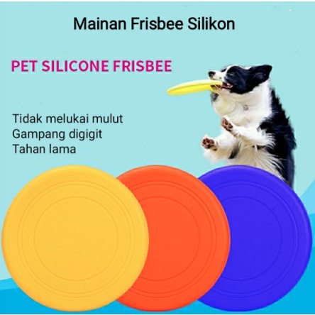 frisbee dog silicon mainan rubber dog toy piring lempar