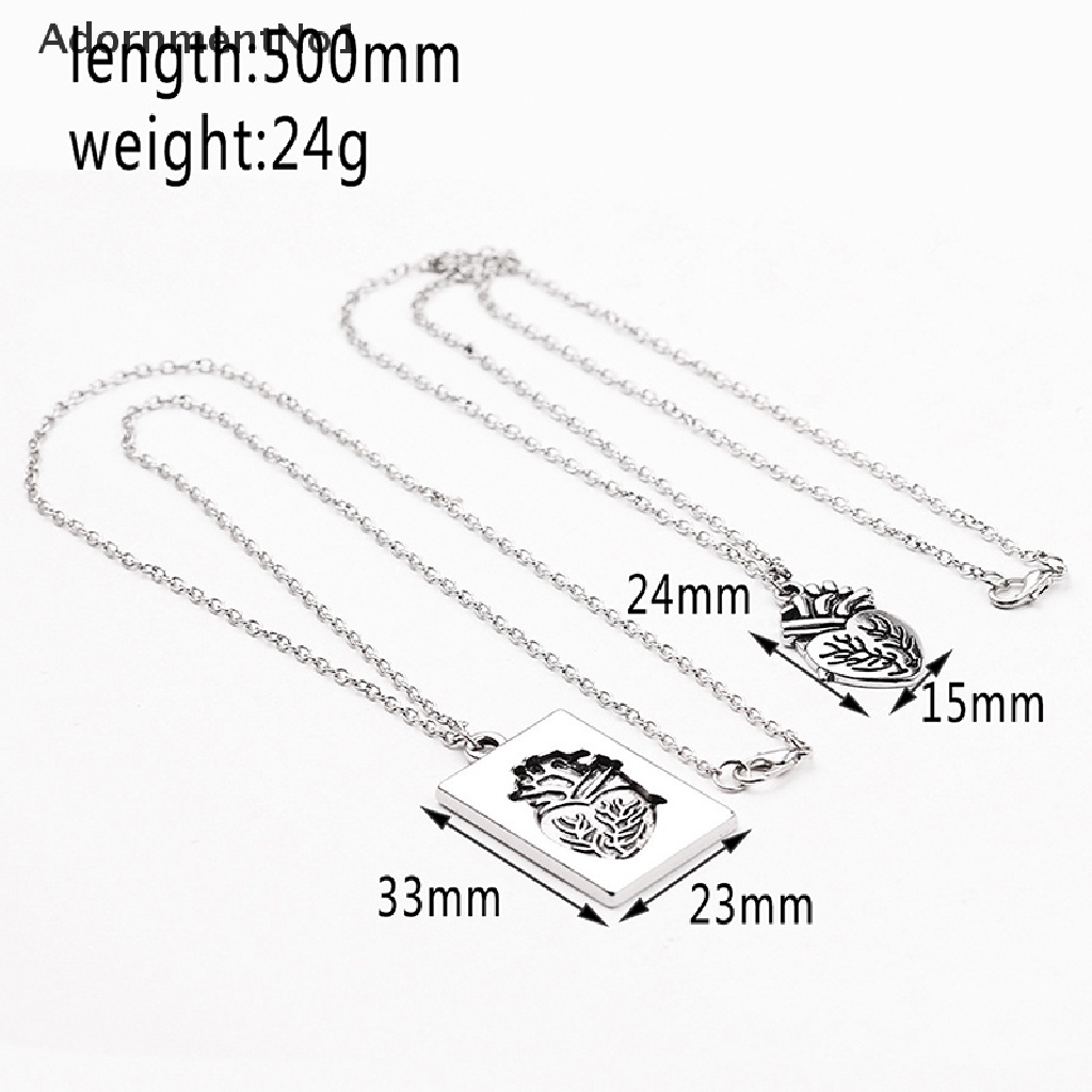 (AdornmentNo1) 2pcs / set Kalung Rantai Liontin Puzzle Anatomi Jantung Untuk Pasangan / Pria / Wanita