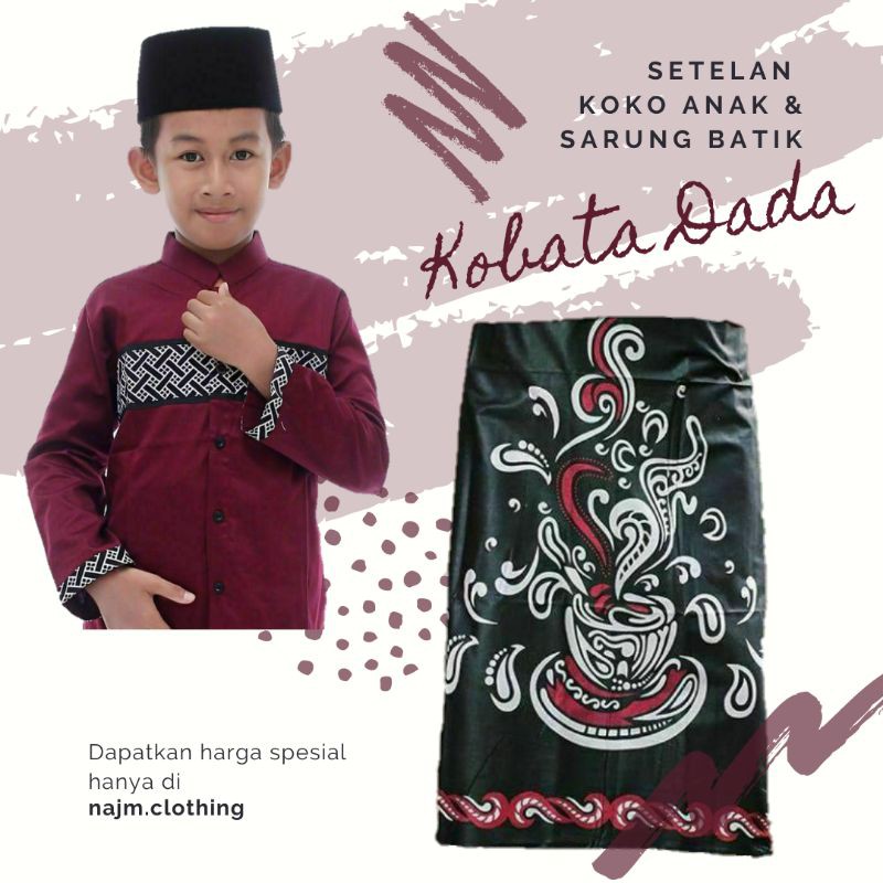 Setelan Anak Laki Laki | Setelan Koko Anak Laki laki | Baju Muslim Anak 12 Tahun Remaja Sarung Batik
