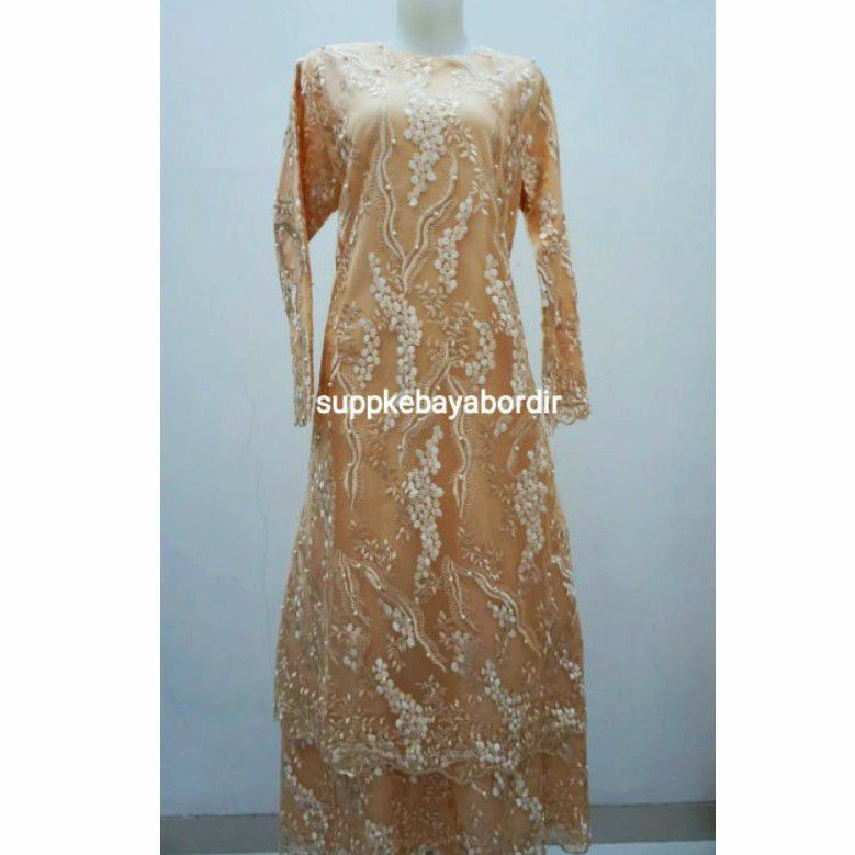 DRESS GAMIS TILE BROKAT PERANCIS PREMIUM MUTIARA