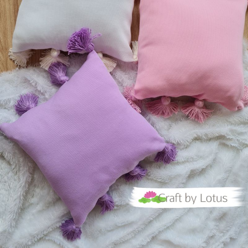 [30x30cm] Sarung Bantal Knit Tassel / Rumbai Sofa/Kursi/Kamar Tidur