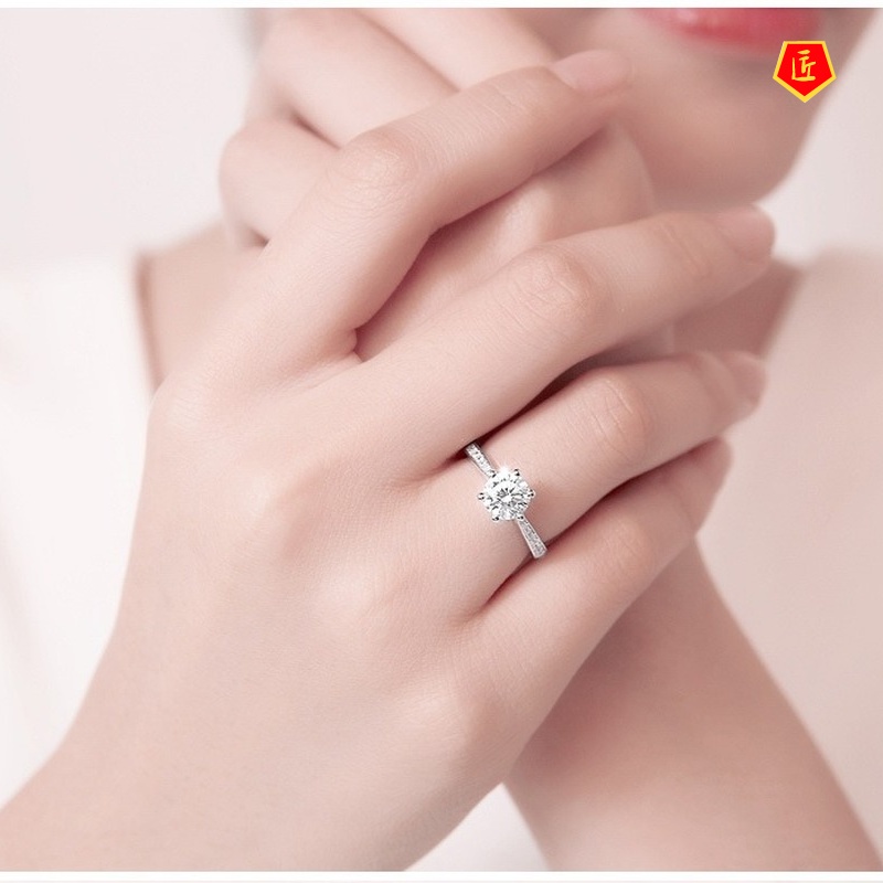 [Ready Stock]Korean Style Simple Classic Silver Diamond Ring