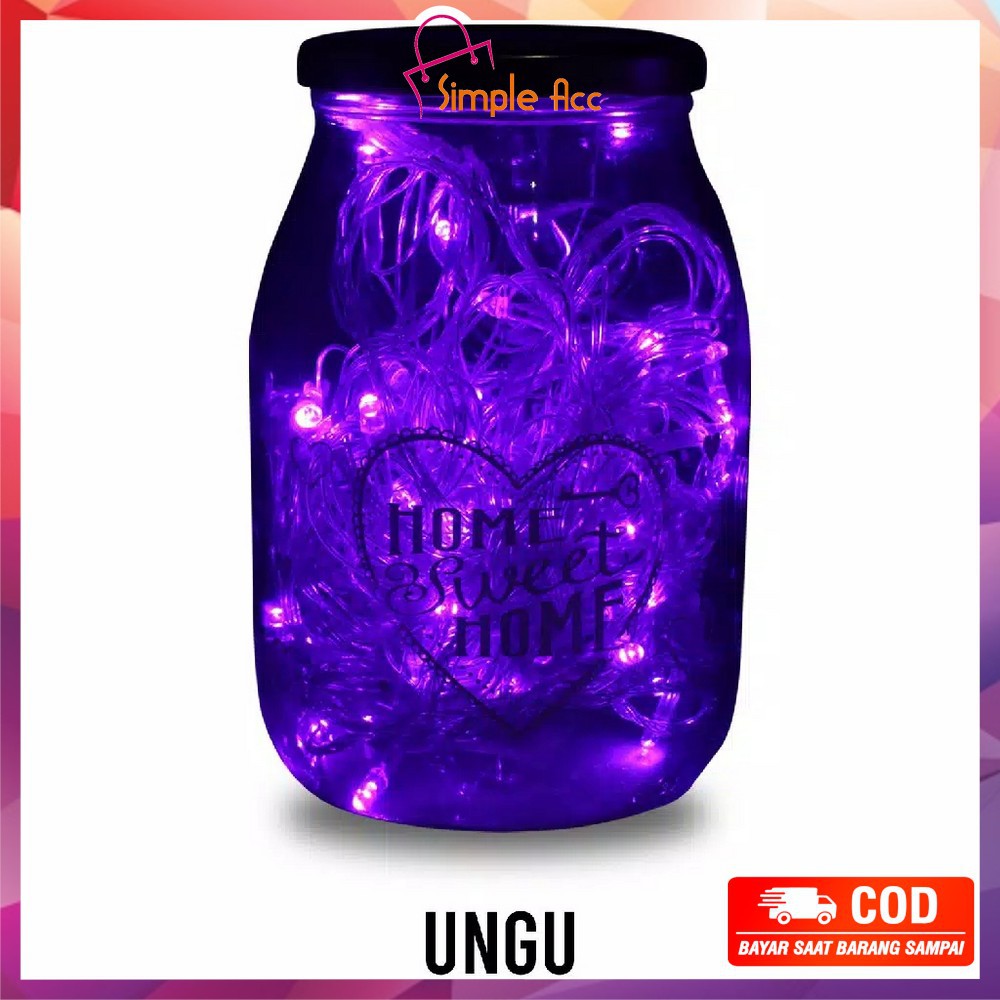 *COD* DO-C17 C199 Lampu Tumblr Light Led 10 Mtr OPP 100 LED 50 LED Lampu Hias Dekorasi Kamar Hiasan-Ungu