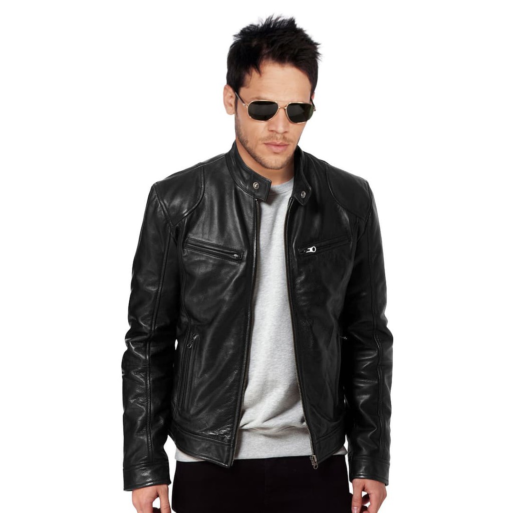 NEW STYLE JAKET Kulit Pria Model Kupluk Warna Hitam NEW STYLE JAKET Kulit Pria Model Kupluk Warna Hitam