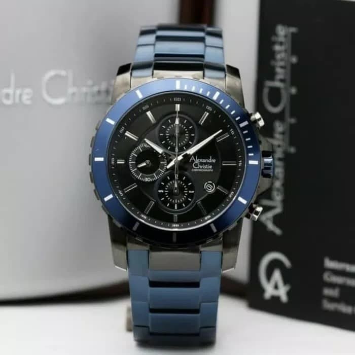 JAM TANGAN ALEXANDRE CHRISTIE AC 6141 AC 6141 ORIGINAL-BLUE BLACK