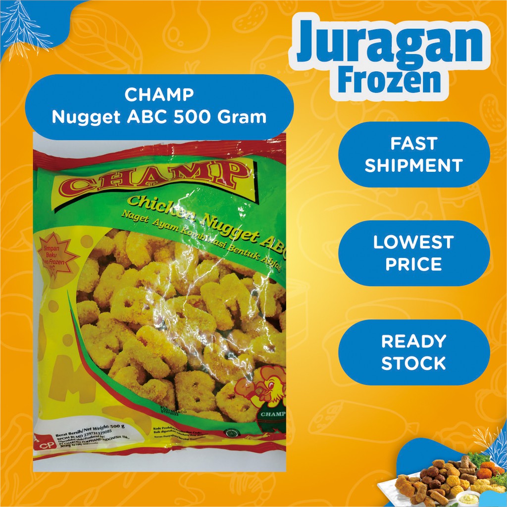 

Champ Nugget Ayam ABC 500 Gram Alphabet Chicken Nugget