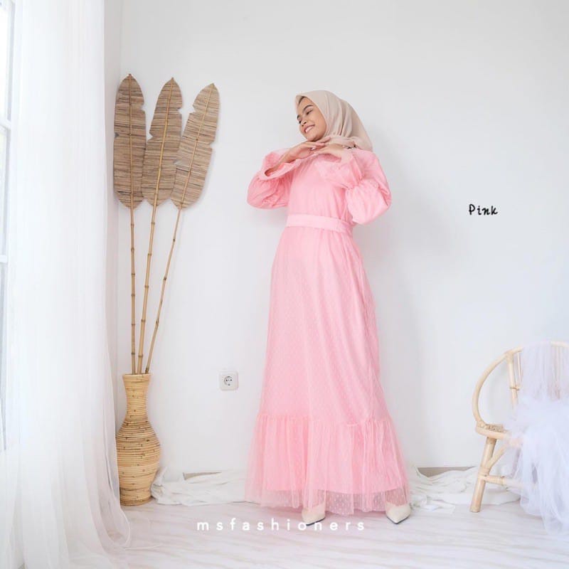 Gamis Polkadot Brukat Terbaru 2021 Dotty Pesta Pernikahan Busui Friendly M L XL / Gaun Pesta / Gamis