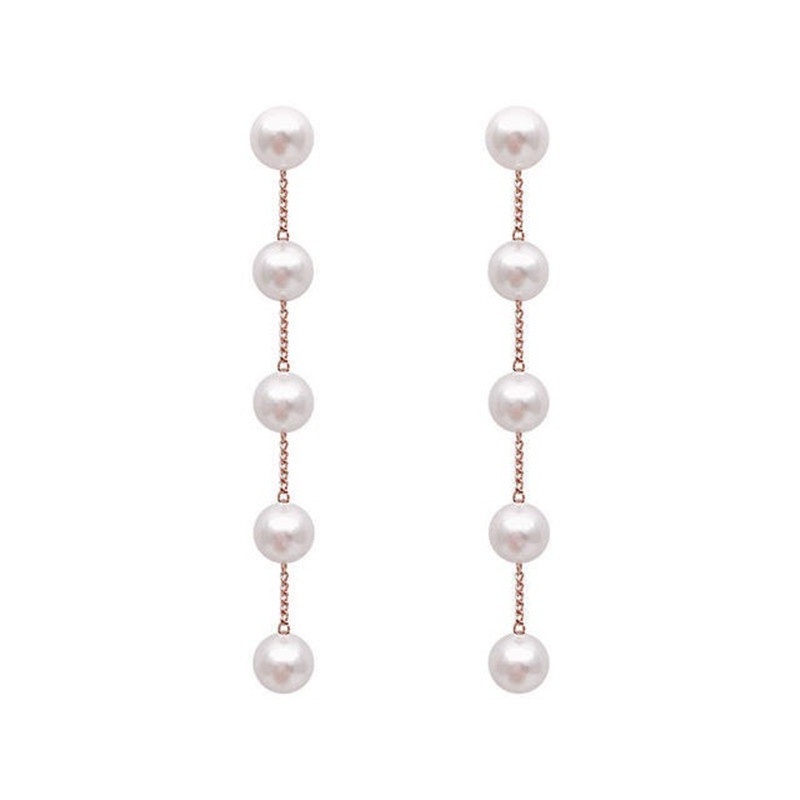 Anting Tusuk Sterling Silver 925 Untuk Wanita | Anting Rumbai Panjang Aksen Mutiara | Aksesoris Wanita