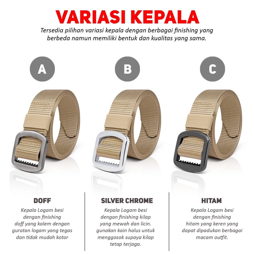 IKAT PINGGANG PRIA TALI SABUK NYLON CANVAS GESPER COATING DOFF GLOSSY MEN BELT FASHION CODE : X1