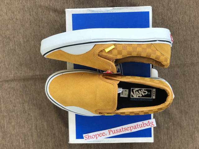 OBRAL VANS PREMIUM SLIP ON CHECKERBOARD BANANA YELLOW WAFFLE ICC