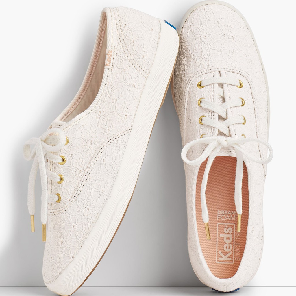 white eyelet lace keds