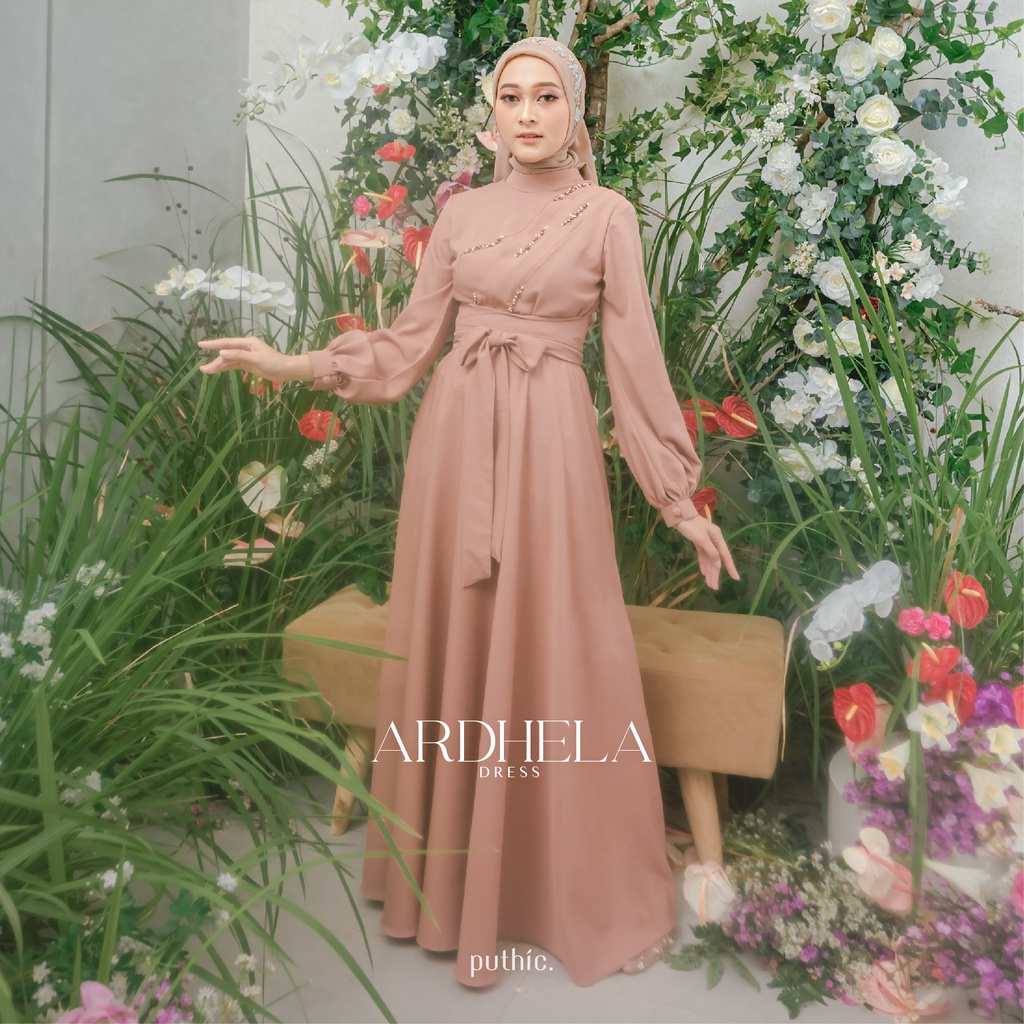 PUTHIC - Ardhela Dress|READY STOCK|GAUN PESTA|GAUN WISUDA GAUN LAMARAN GAUN HIJAB