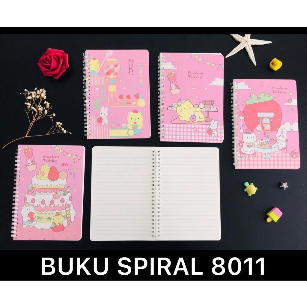 

CWS - BUKU DIARY / AGENDA SPIRAL HARD COVER UKURAN A5 KARAKTER STRAWBERRY WORKSHOP LUCU ISI 96 HALAMAN XQ8011
