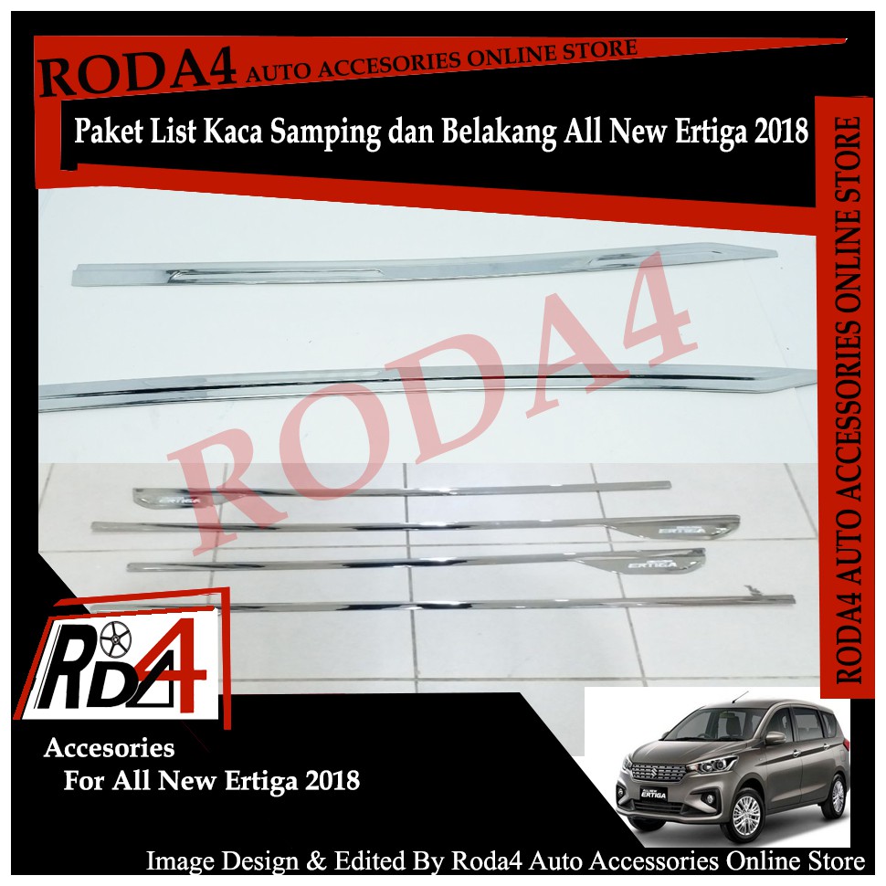 Paket List Lis Kaca Samping Dan Belakang Chrome All New Ertiga 2018