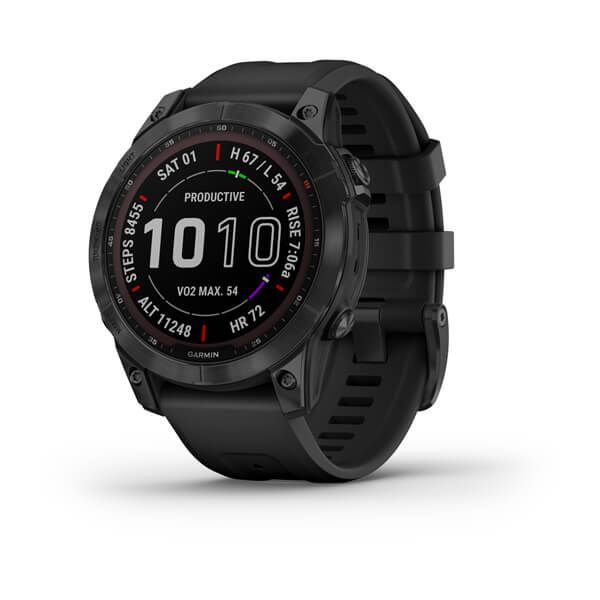 Garmin Fenix 7 Solar Sapphire Carbon Gray DLC Titanium Silicon Band Garansi Resmi TAM 2 tahun