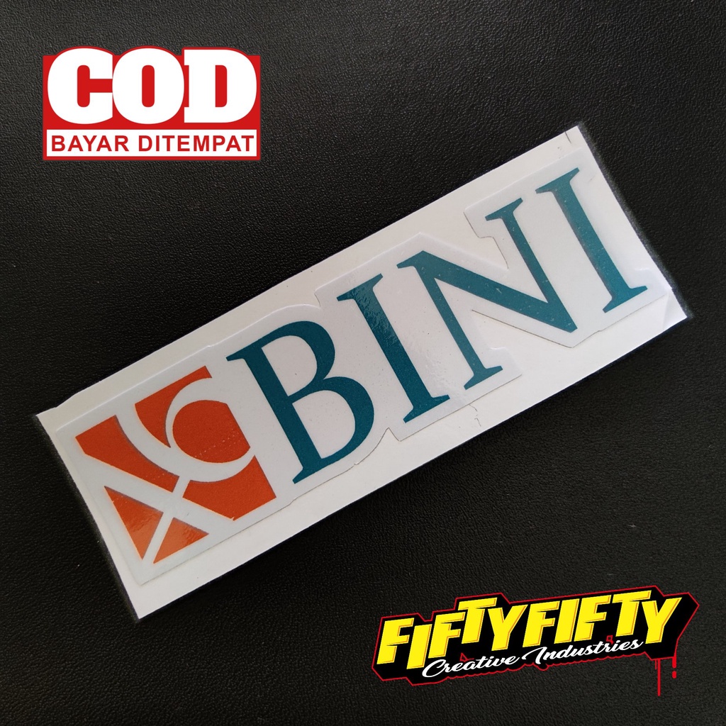 Stiker Print Cut PLESETAN BNI BINI Stiker Printing Laminasi Glossy Tahan Air Stiker Motor Mobil Helm Sudah Membentuk Pola Desain