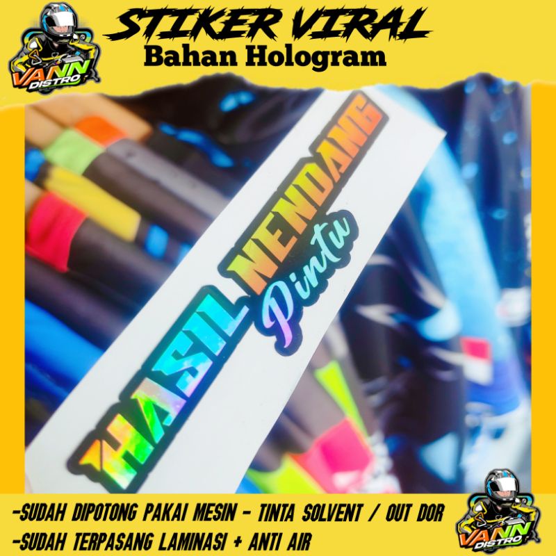 stiker HASIL NENDANG PINTU