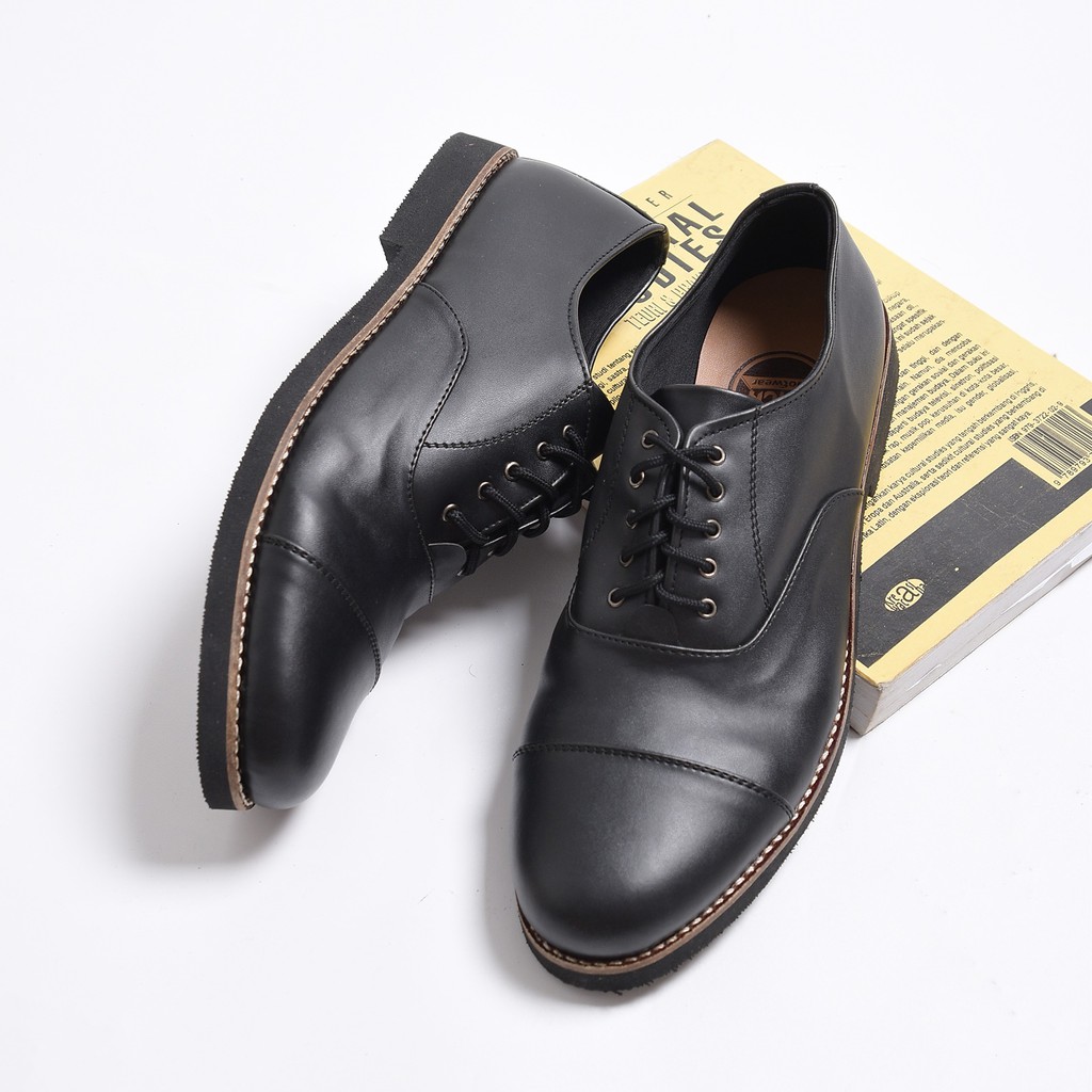 Harrison Black | Sepatu Pantofel Hitam Pria Formal Casual Laki Fantopel Kerja Pantopel | FORIND JACK