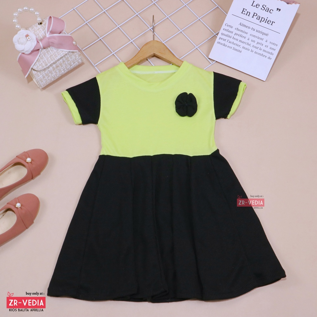 Dress Maudy uk 1-2 Tahun / Baju Balita Cewek Dres Anak Perempuan Harian Gaun Pesta Murah