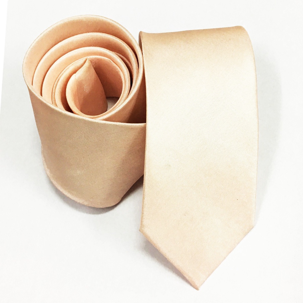 VM Dasi Pink Salem Dasi Peach Polos  Slim - Dasi Fashion Slim Tie