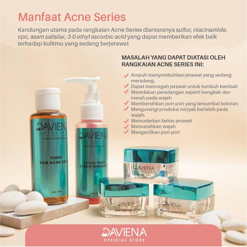 Daviena Skincare Paket Acne Series Davienaskincareofficial Davina Devina Lampung Surabaya Jakarta Jerawat Pencerah Pemutih Wajah Glowing Bpom Daviena Skincare-1