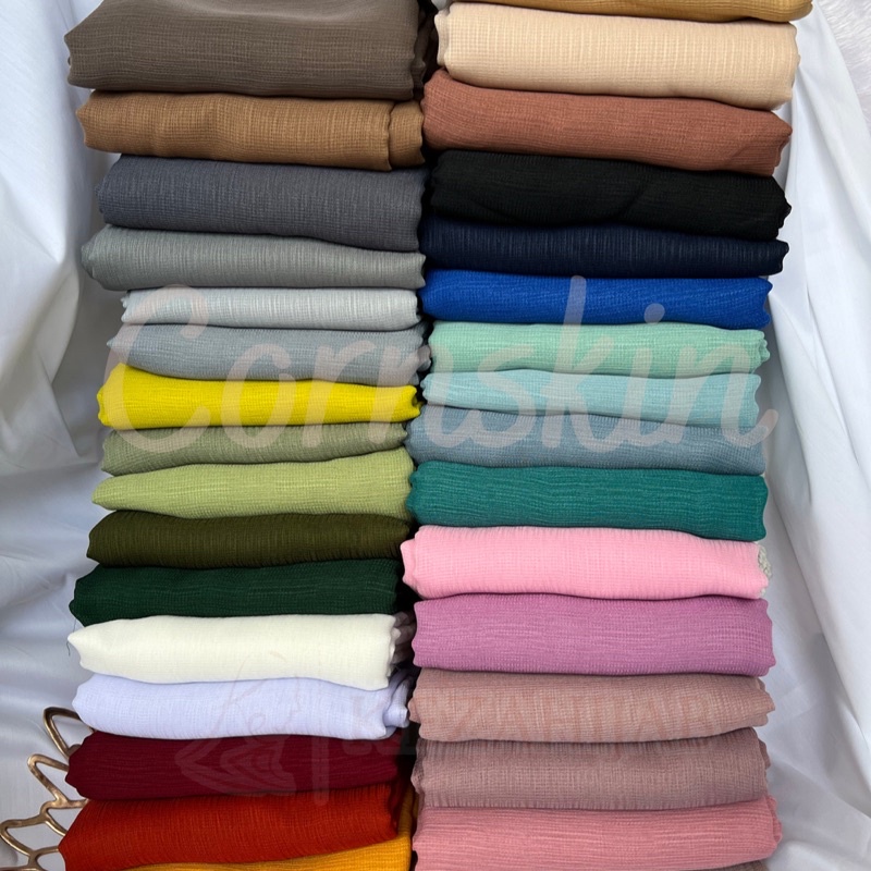 Keza - Segiempat CornskinHijab cornskin - Hijab Cornskin Jahit Tepi